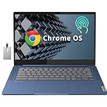 Lenovo Slim 3 Chromebook, 14'' FHD IPS Touchscreen Laptop, 8-Core MediaTek Kompanio 520 Processor, 4GB RAM, 64GB eMMC, HD Webcam, Stereo Speakers, WiFi 6, Chrome OS, Abyss Blue, 32GB Hotface USB Card