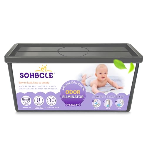 Image of SOHBCLE Refills Compatible with Genie Easy Roll Signature Diaper Pail and Platinum Diaper Pail, Upgraded 30 Bags Hold up to 1400 Newborn Diapers, Extra Thickness Powerful Odor Control