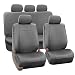 FH Group PU002115 Classic PU Leather Car Seat Covers Solid Gray, Airbag Compatible and Split Bench - Fit Most Car, Truck, SUV, or Van