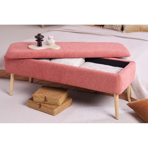 Banc coffre terracotta en velours Lars 120 cm Miliboo - 6