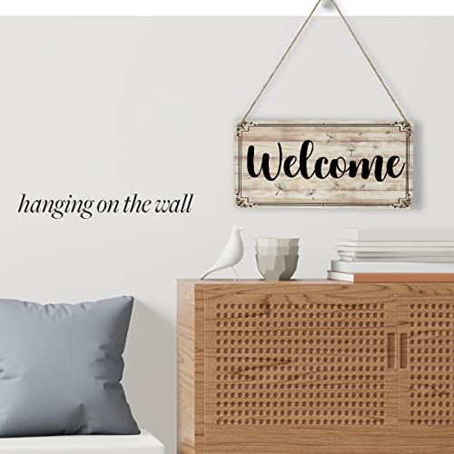 Rustic Welcome Sign For Front Door Wood Wall Art Wall Hanging Decor Funny Welcome Sign Wooden Decorative Plaque Sign For Farmhouse Home Office Coffee Bar Front Porch Door Bathroom Kitchen Decoration #TOP2
