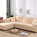 OKJK Sofa überzug Ecksofa, Sofaüberwurf L Form,wasserdicht Elastisch Maschinenwaschbar, Sofabezüge, Für Wohnzimmer Sofa Protector, Bestellen Sie 2 Stück (Beige,1seater and 4seater)