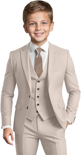 Boys' Formal Suit Set Slim Fit Kids Formal Suits Toddler Tuxedo Wedding Prom Classic Outfit for Teen
