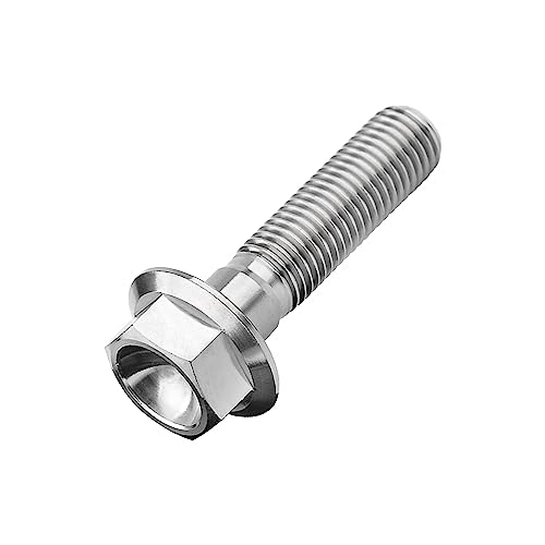 Image of Ti Screws M10 x 20 25 30 35 40 45 50 55 60 65 70 75 80 90 100mm 1.25 Pitch Titanium Flange Hex Bolt Pack of 4 (Silver, M10x40mm)