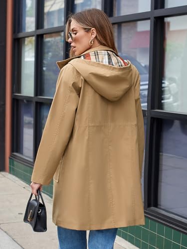 Saphirose WOMEN WATERPROOF RAIN COAT 955 Women'S Waterproof Rain Jacket Lightweight Raincoat Hooded Windbreaker Trench Coat thumb #3