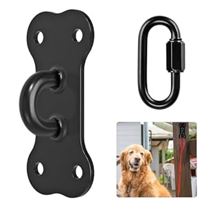 Dog Leash Holder for Wall, Heavy Duty Hook for Lead Management, Easy to Install, Fully Welded Hook for Indoor & Outdoor Use, Black