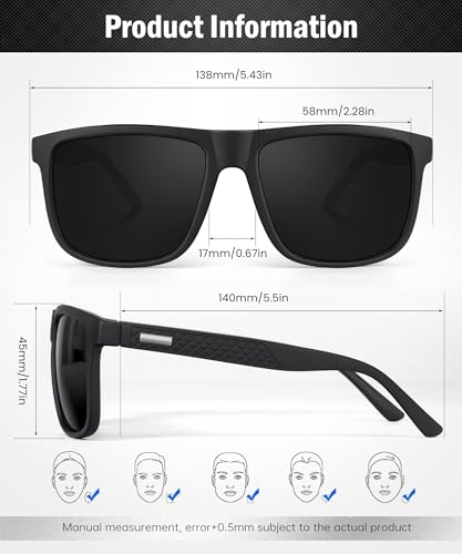 Image of Sunglasses-for-Men Polarized Mens Sunglasses: Retro Sun glasses with UV Protection for Driving Fishing Golf