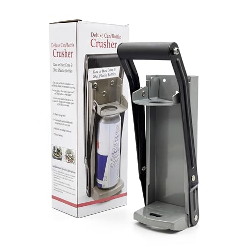 Barpre 500ml/16oz Can Crusher & Bottle Opener | Wall-Mounted Recycling Tool for Standard Aluminium Beer Soft Drink Cans & Plastic Bottles (Not for Hard Steel Food Tins)