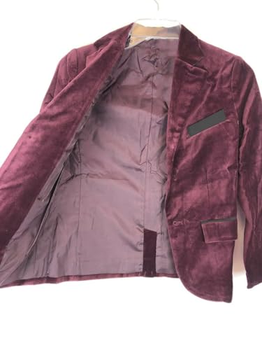 Blazer garçon en velours premium à revers échancré et finitions tailleur haut de gamme - 3