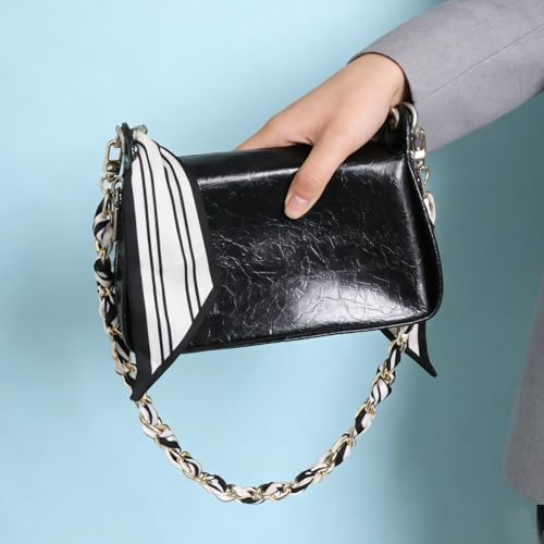 Image of Silk Scarf Purse Chain Strap Handbag Handle Replacement Elegant Bag Decoration for Ladies Bag