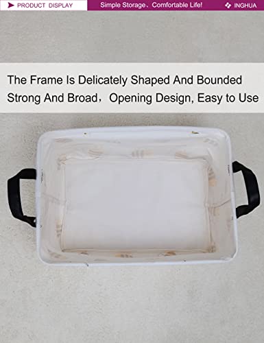 Image of Rectangular Storage Basket Fabric Organizer Bin for Toys,Books,Clothes,Gifts,Pets-Perfect for Home,Office,Nursery,Dorm,Shelf(Rec-Bee )