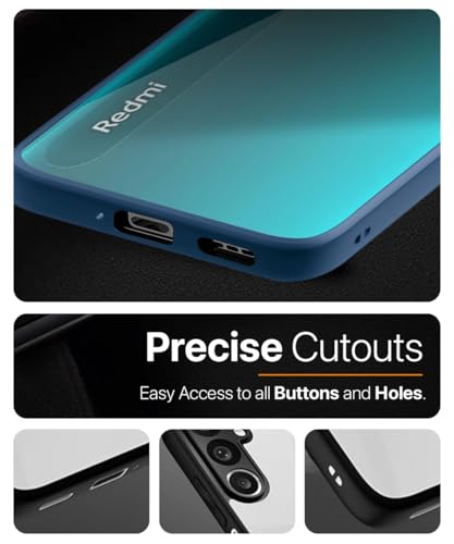 Image of WOW IMAGINE Shockproof Hybrid Back Cover for Mi Redmi 9A | 9i | 9A Sport | Hard Slim fit Back Case | PC & TPU | Clear Transparent Case - Blue
