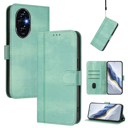 Pzwoxukhov Compatible with Honor 200 Case Cover,Compatible with Honor 200 with Card Slot,Stand Holder,PU Leather flip Shockproof Case Cover Light Green