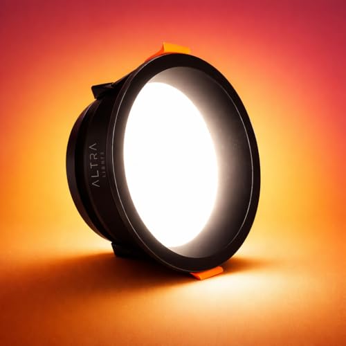Image of 22W Round LED Panel Low Deep Down Light for POP & False Ceiling Roof | Cool White Light | Polycarbonate Downlight for Home & Office Use | Black Body Surface Ceiling Light - Pack of 1