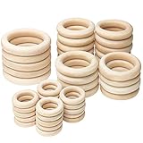 MATERIAL: Die Holzringe bestehen aus hochwertigem Naturholz mit einer glatten Oberfläche,angenehm anzufassen, ungiftig und geruchlos.Die ursprüngliche Farbe ohne Färben eignet sich sehr gut für verschiedene Handwerke.