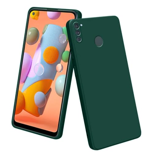 Image of LIRAMARK Silicone Soft Back Cover Case for Samsung Galaxy A11 / Galaxy M11 (Green)