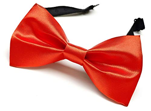 Image of JAGMOOLYA Products The Perfect Classic Satin Pre-Tied Bow Tie Formal Solid Tuxedo Bowtie Adjustable Length Many Colors and Styles Bow for Adults and Children