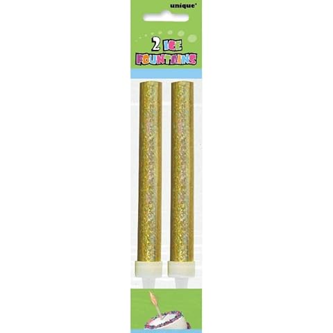 Prism Gold Fountain Candles for Cakes Cover