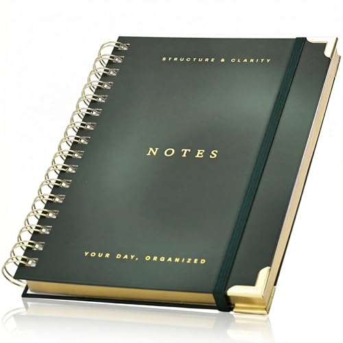 Aesthetic Daily Planner And Notebook With Hourly Schedule - Beautiful Spiral To Do List Notepad For Work/Home to Organize Tasks And Appointments - Stylish School/Office Supplies Journal Book For Women