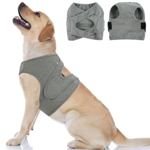 Image of BRKURLEG Chest Recovery Suit for Dogs, Chest Wound Cover, Grey XXL | Chest & Shoulder Protection, Breathable & Soft Anti-Licking Wound Vest, for Chest Surgery Recovery, Cone Alternative