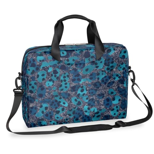 Maletín para laptop con diseño leopardo azul oscuro