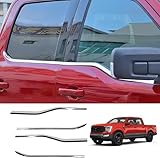Door Window Frame Sill Trim Accent for Ford F150 F-150 2021 2022 2023 2024 2025, Stainless Steel Chorme Exterior Accessories Window Molding Weatherstrip - Easy Installation