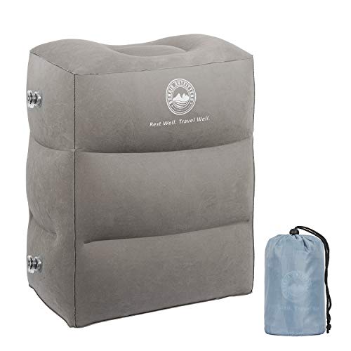 BONAIR OUTFITTERS Inflatable Travel Foot Rest Pillow | Kids Airplane Bed to Sleep
