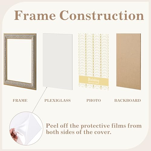 Image of VIOLABBEY 18x24 Poster Frame White 2Pack, Vintage Photo Frames Ornate without Mat for Wall Hanging