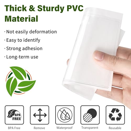 Ohuimrt Pacote com 52 bolsos para cartão de índice com abertura superior, bolsos para etiquetas ades