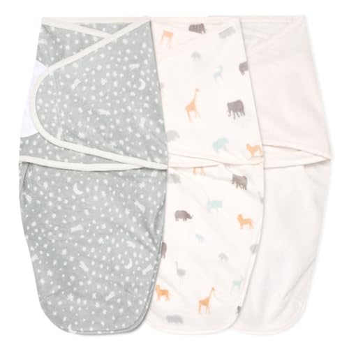 Image of aden + anais Essentials Velboa Wrap 3 Pack, Zipper Bottom for Quick Diaper Change, Newborn Cozy Swaddle Blanket for Safer Sleep, Adjustable, Hip Healthy, TOG 1.5, Little Woods, 0-3 Months
