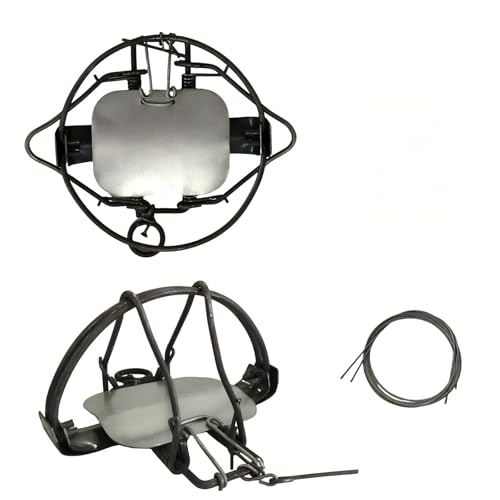 2 Pack Humane Small Animal Spring Cage Trap Reusable Easy Setup Trap for Farms Yards and Gardens for Groundhogs Moles Squirrels Possums (7in-Galvanized)
