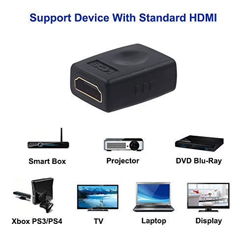 Vce Hdmi Coupler 10 Pack, Hdmi Female To Female Connector Adapter 3D 4K 1080P Hdmi Cable Extender Compatible With Roku Tv Stick Chromecast, Switch, Xbox One, Ps4 Ps3, Pc And More #TOP4