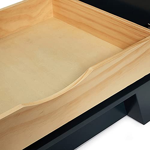 Ariel 31" Inch Midnight Blue Bathroom Vanity With 1.5" Inch Thick Edge Italian Carrara White Marble Countertop | Rectangle Sink | 2 Soft-Closing Doors | 1 Full Extension Dovetail Drawer | Toe Kick #TOP6