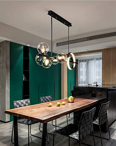 Suspension G9 en verre scandinave réglable en hauteur luminaire LED pour table de salle à manger