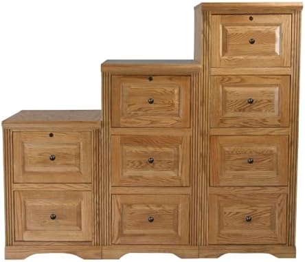 Oak 4 Drawer File Cabinet, Light