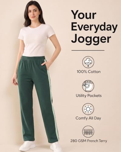 Image of Nobero Joggers for Women | Track Pants for Women | Straight Fit | Elasticated Waist with Drawcord | Soft & Breathable Fabric | Casual Everyday Wear