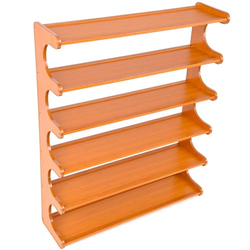 Eloplzxe Shoe Rack Bamboo Stackable Freestanding Wooden Shoe Storage Storage Rack Suitable for...