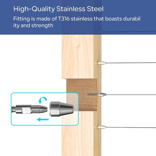Solución para postes de madera con barandillas de cable de acero inoxidable 4