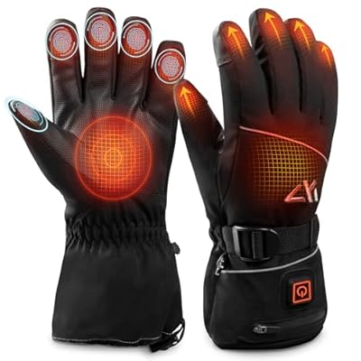 AKASO Heated Gloves for Men Women, Electric Heated Ski Gloves with 3 Heating Modes, Thermal Insulation Winter with Rechargeable Battery-Overheating Protection- Best Gift (Black, Small)
