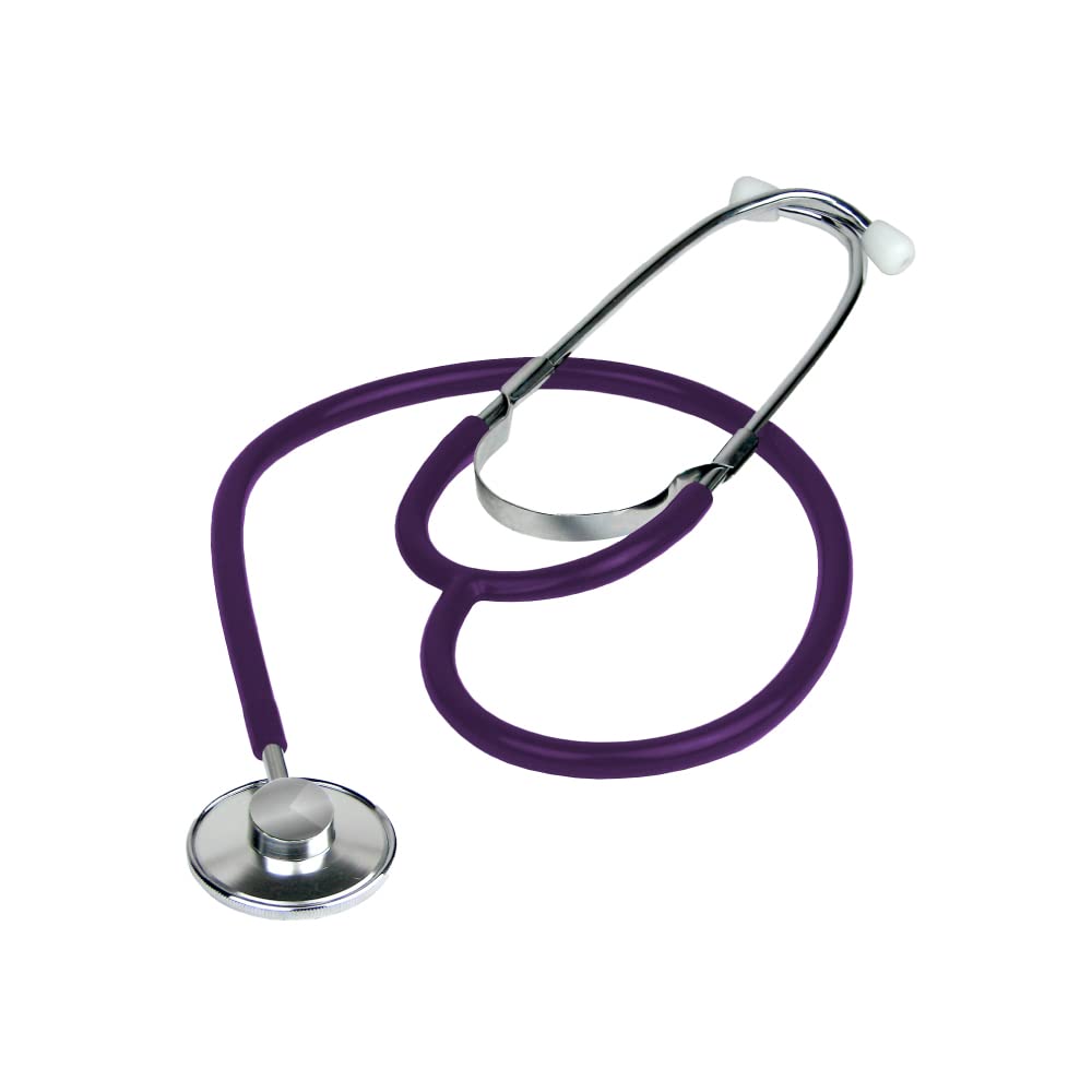 Dixie EMS Single Head Lightweight Stethoscope Latex Free for Doctors Nurses Students Medical and Home Use - Purple
