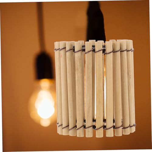Image of jojofuny Bamboo Woven Lampshade 2.75X2.36X2.36In Small Vintage Hanging Lamp Shade for Pendant Light Home Decor Tea Room Ambiance