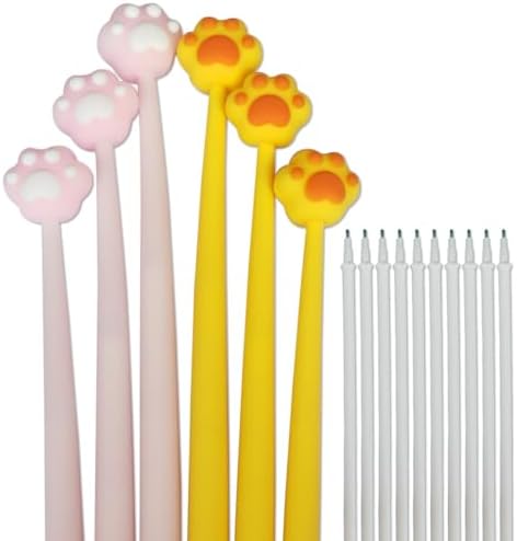 6 Pcs Cute Cartoon Gel Ink Pens - 0.5mm Kawaii Writing Pens With Silicone Grip