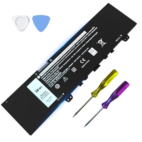 38Wh 39DY5 F62G0 Laptop Battery 2 in 1 Replacement for Dell Inspiron 13 7000 5370 7370 7373 7380 7386 i7373 P83G001 F62GO P87G p83g P83G002 P87G001 RPJC3 P91G001 Vostro 13 5370 0F62G0 039DY5
