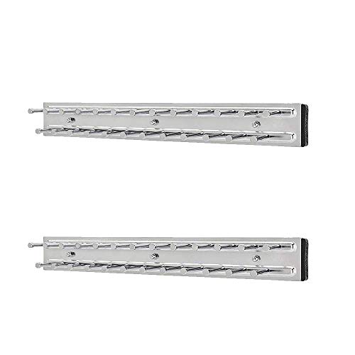 Image of Rev-A-Shelf TRC-14CR 14-Inch Side Mount Extending Closet Tie and Belt Hanger Organization Storage Rack Holder for Up to 25 Ties, Chrome (2 Pack)