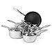 Russell Hobbs BW06572 Classic Collection 5 Piece Pan Set, 14/16/18/20/24 cm, Stainless Steel, Non-Stick, Suitable for Induction, Gas and Electric Hobs, Includes Tempered Glass Lids, 5 Year Guarantee