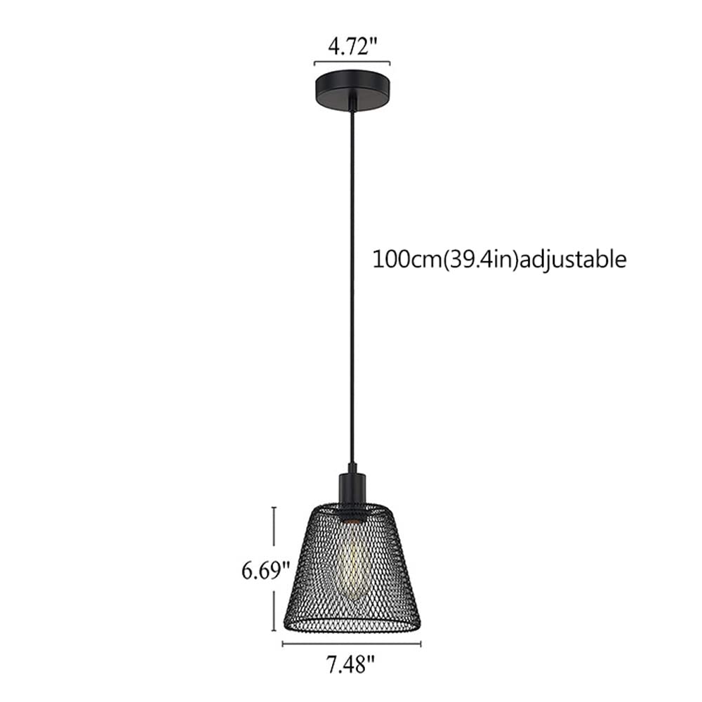 farmhouse druciana latarnia metalowa wisząca lampa sufitowa lampa wisząca w matowym czarnym wykończeniu 7,48 cala regulowany żyrandol z przewodem do płaskiej i skośnej lampy sufitowej oświetlenie