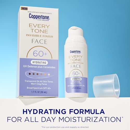 Image of Coppertone Every Tone Invisible Face Sunscreen Lotion SPF 60, 1.7 FL OZ (Pack of 2)