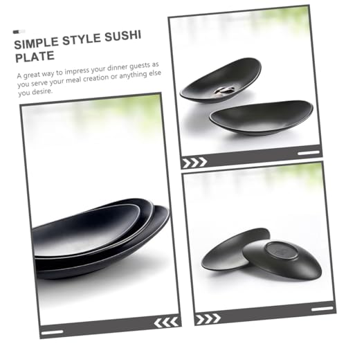 Platos para sushi Beaupretty 2 piezas melamina negra miniatura 7