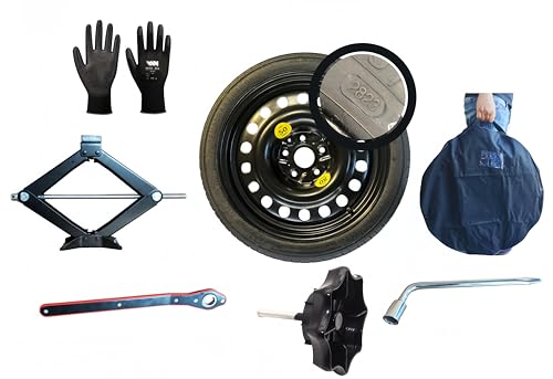Kit rueda de repuesto de 17' compatible con SUZUKI VITARA, SX4, S-CROSS, SWIFT SPORT, KIZASHA con gata, llave y funda