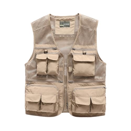 Image of Hbufnha Outdoor Fishing Hunting Vest Multi Pockets Work Cargo Jacket